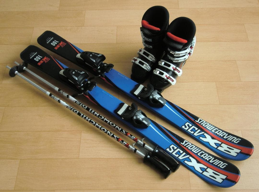 ■■1月限定■送料無料■子供用スキーセット■板100靴19.5■WAX済■■