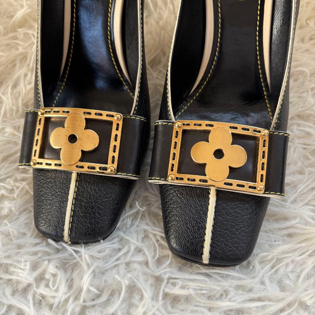 ✨美品　ルイヴィトン　ハイヒール　レザー　パンプス　フラワー　モノグラム　レザー