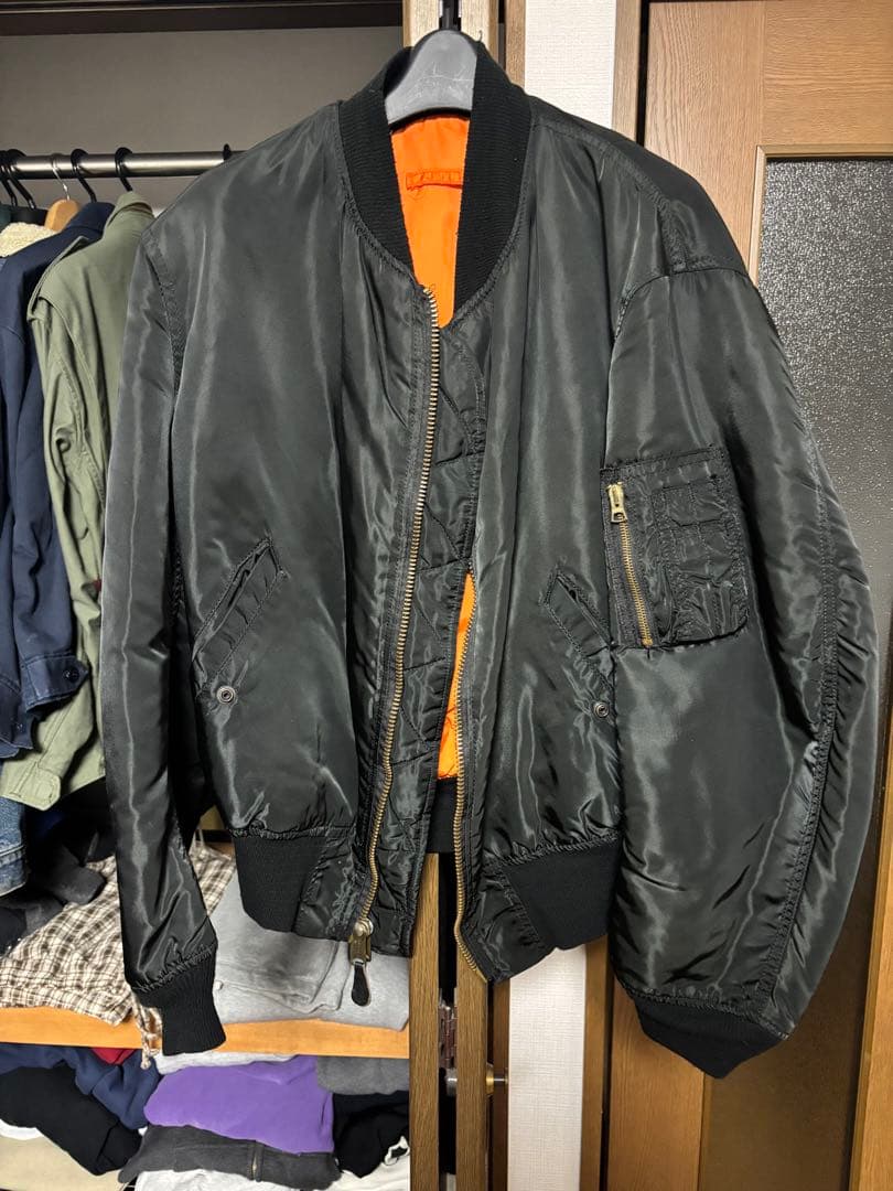 ALPHA usa製 90s ブラック MA-1 フライトジャケット L