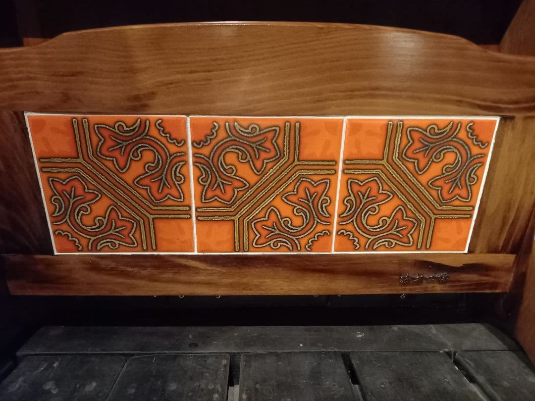 希少　浜本工芸　ヴィンテージ　タイル張り　木製　ブックスタンド