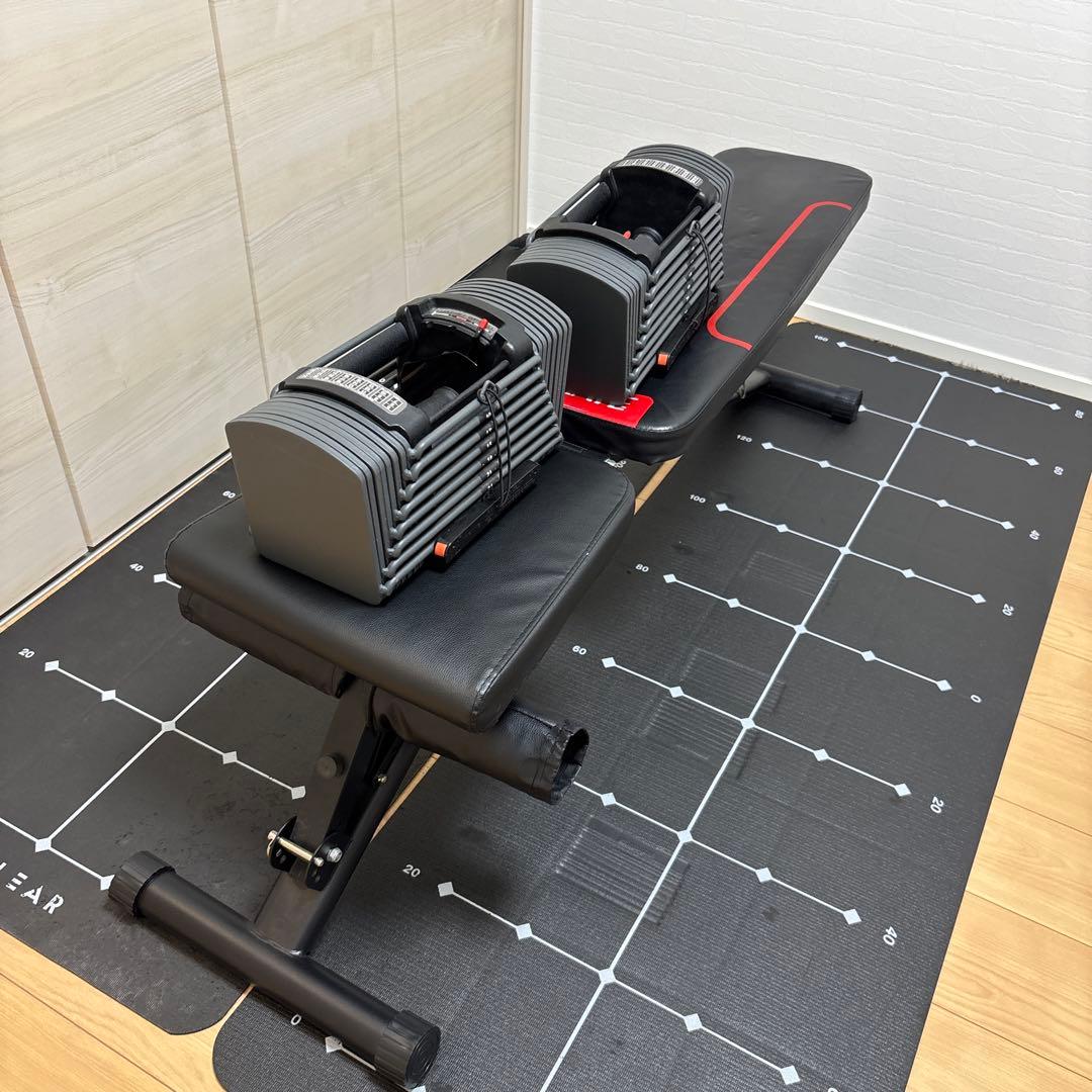 可変式ダンベル 26kg トレーニングベンチセット　HALU