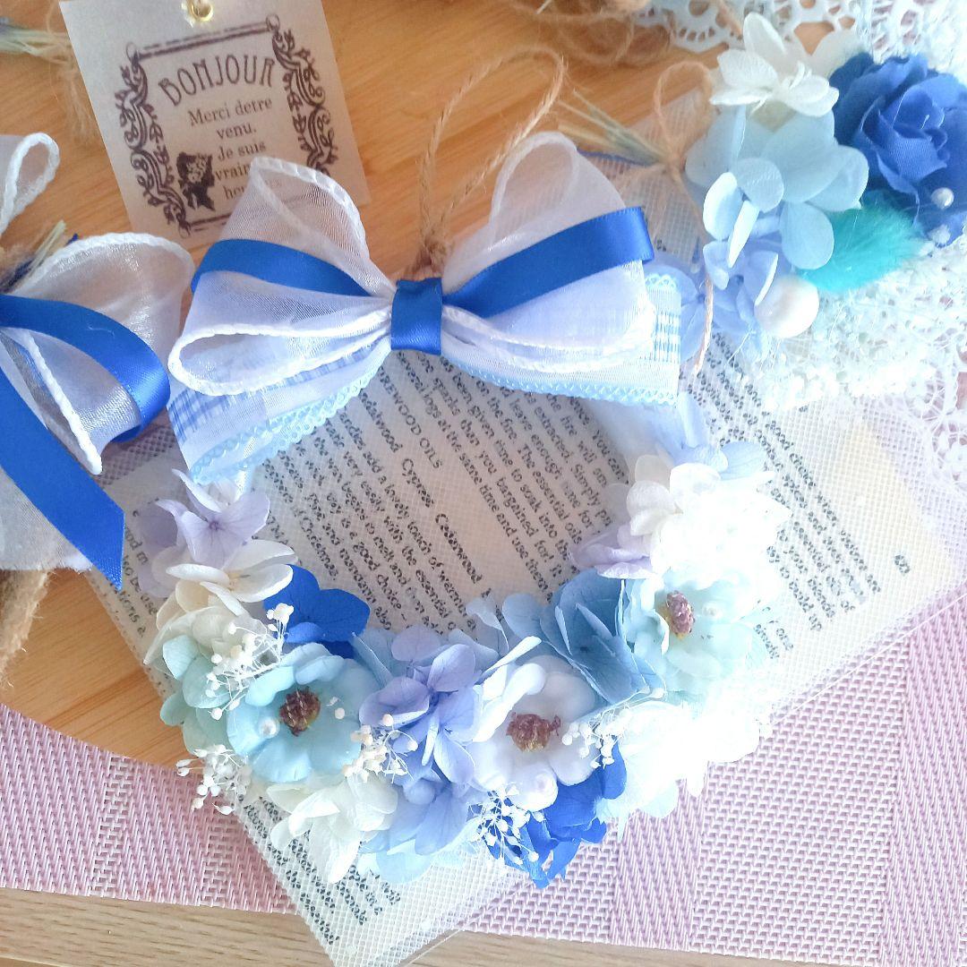 No27 ホワイト＆ブルー 爽やかマリンカラーフラワーガーランド⸜❤︎⸝‍