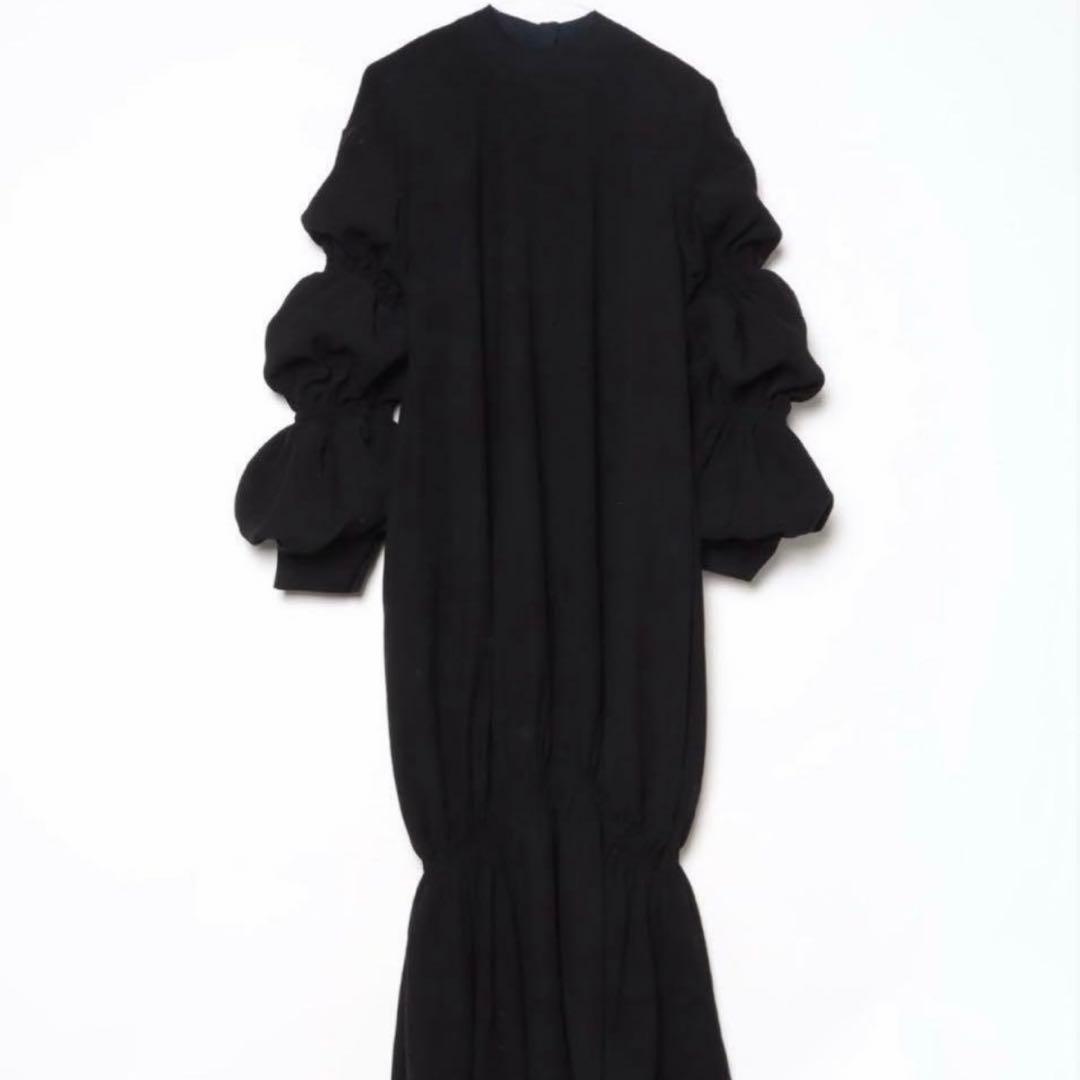 ENFOLD ダブルサテン Tail Hem DRS 長袖ワンピース