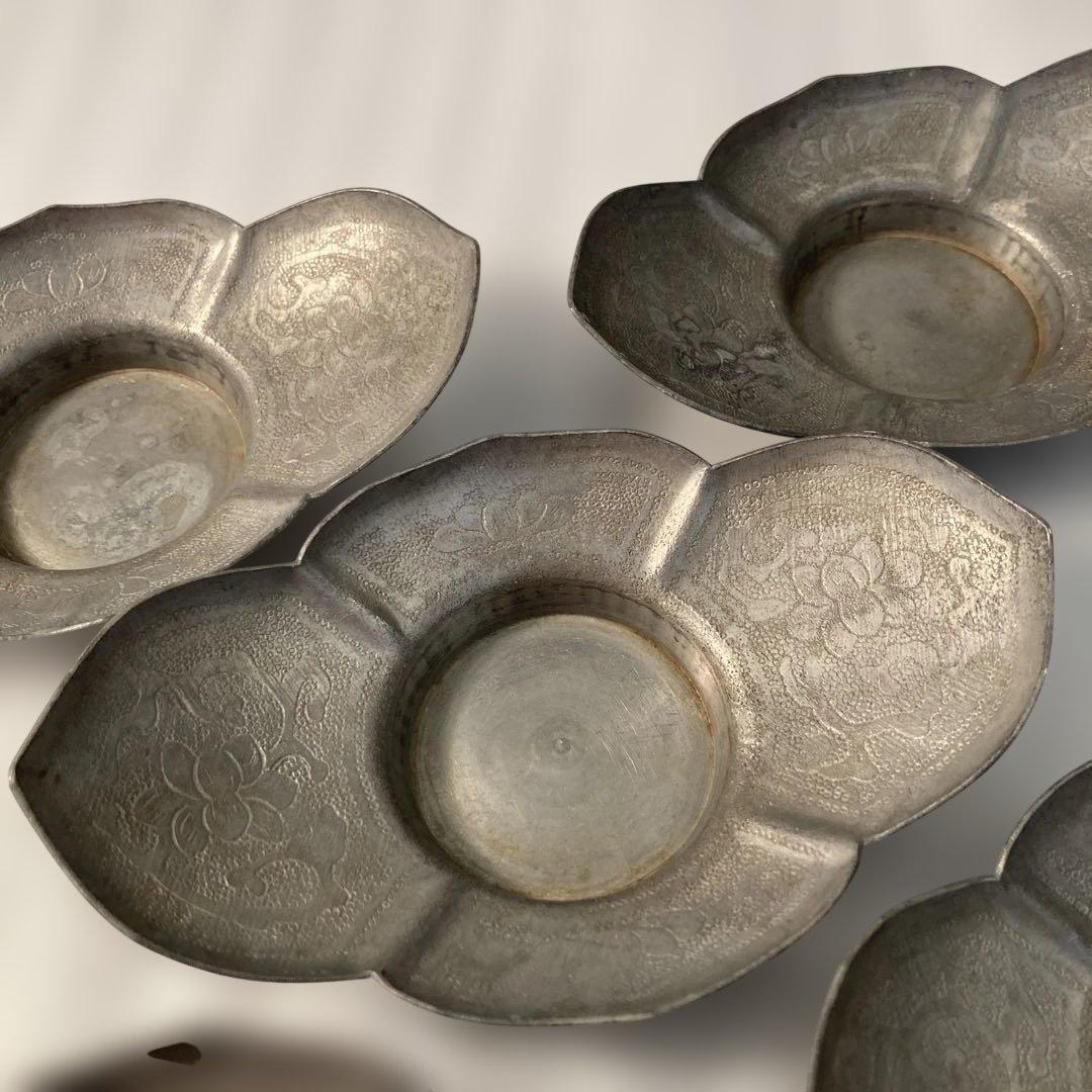 整理整頓！心掛け！　周聚源造　古錫製　茶托5客