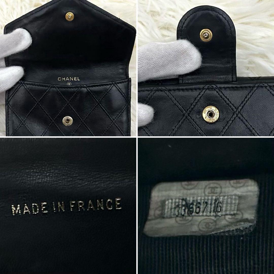 CHANEL シャネル ココマーク ビコローレ 二つ折り財布 ブラック