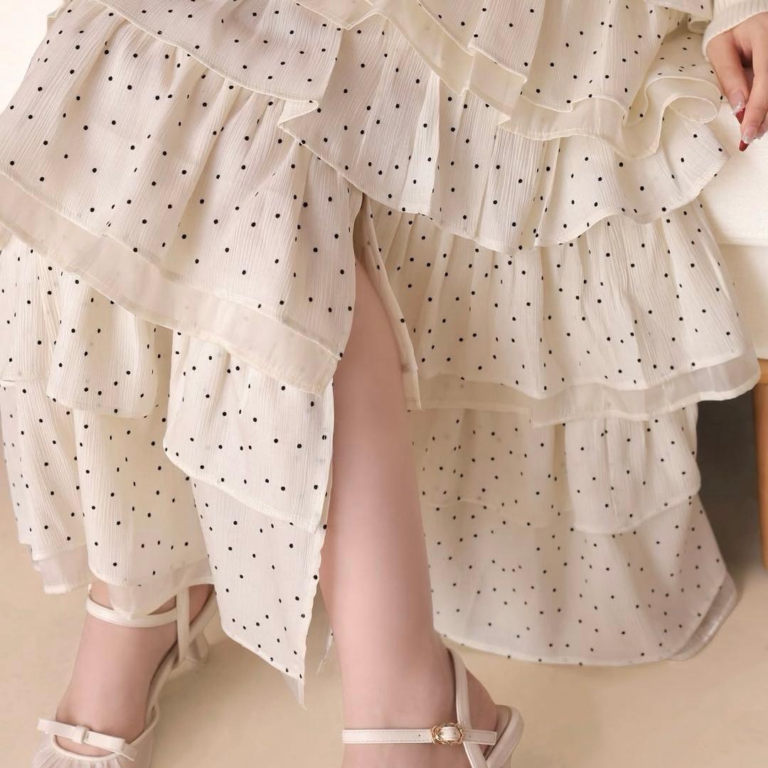 M me eme Lily dot tiered frill skirt 完売品