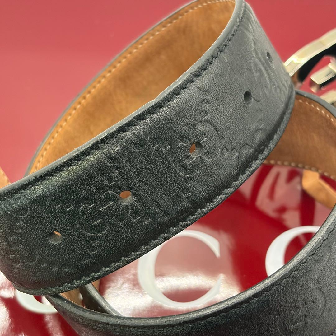 GUCCI☆インターロッキングGシマレザーベルト