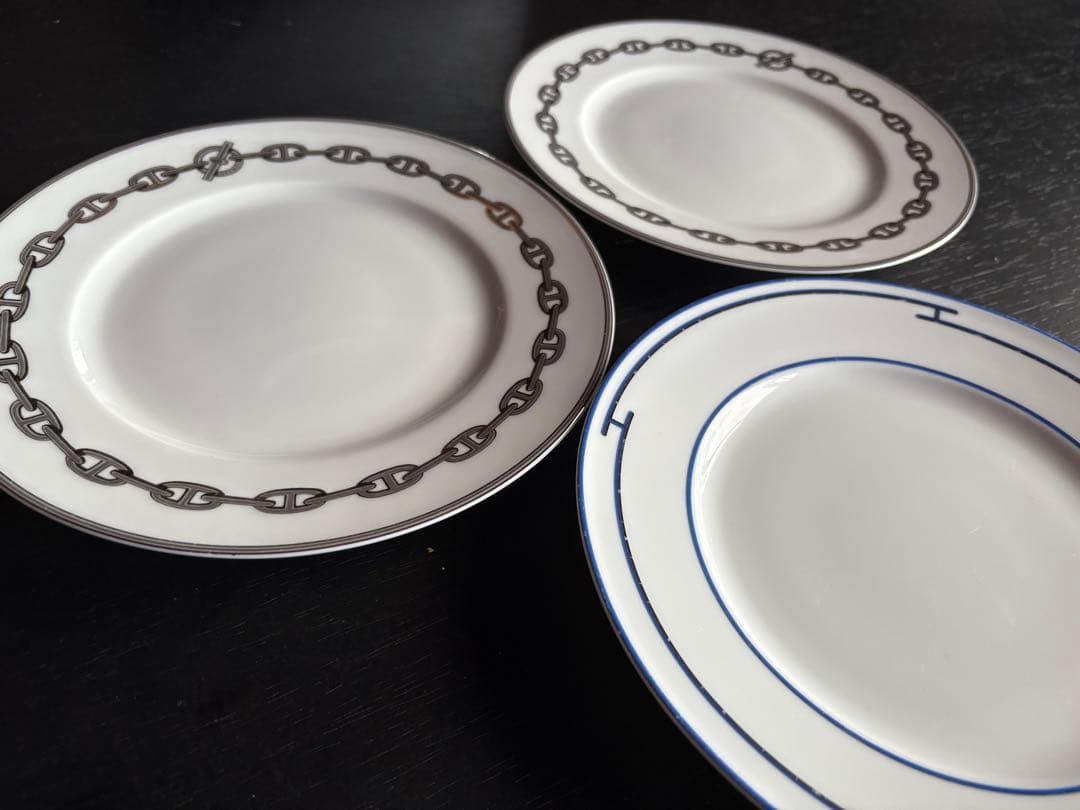 破格！HERMES エルメス シェーヌダンクル、リズム 皿　3点セット