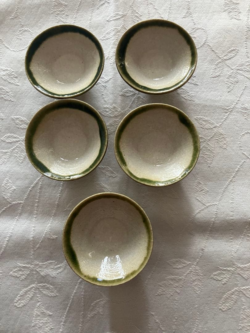 未使用❤️織部焼 茶碗蒸し 蓋付き椀 一口椀 5脚セット