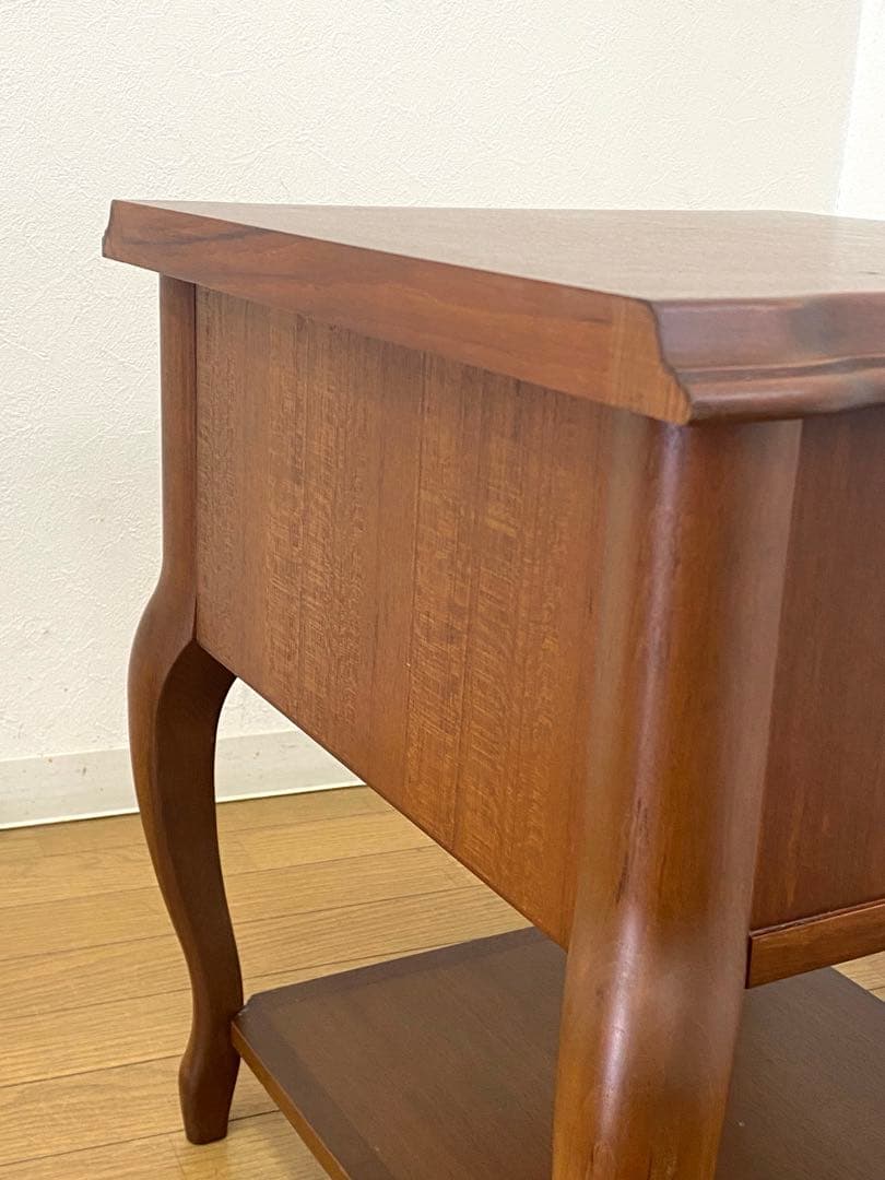 美品 アンティーク調 彫刻 ベッド サイドテーブル チェスト コンソール 引出し