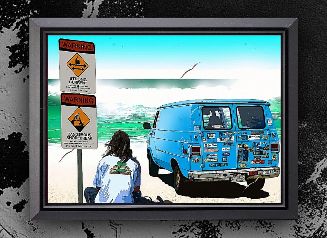 鈴木英人・アート【A4サイズ写真ポスターフレーム付き３点セット】サーファー