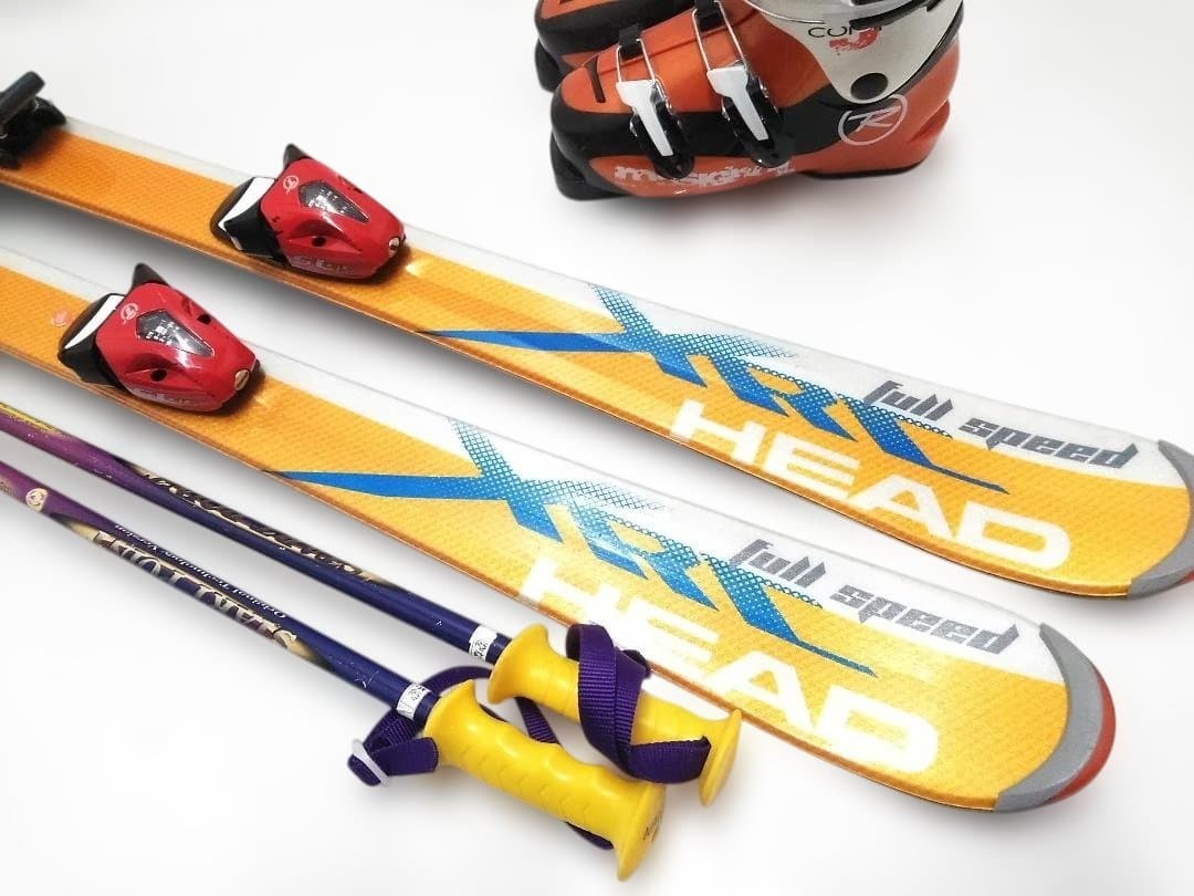 ジュニアスキー4点セット HEAD 117cm ロシニョールブーツ 22cm