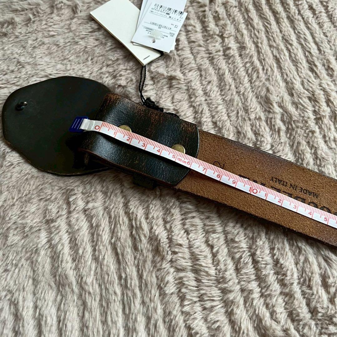 極美品 RRL ダブルアールエル ロゴバックル レザー ベルト メンズ