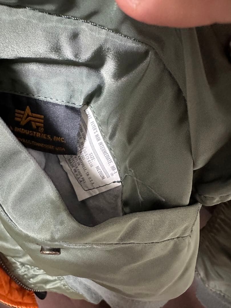 90s Alpha MA-1 フライトジャケット USA製