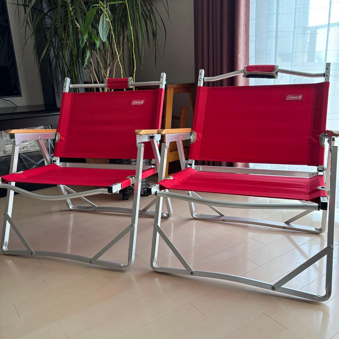 Coleman コールマン コンパクトフォールディングチェア（レッド）2脚セッ