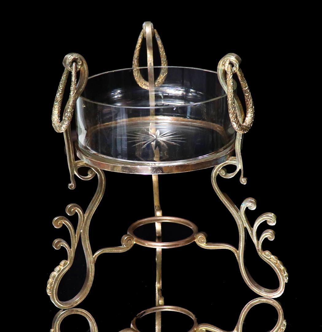 オールド・バカラ 激レア 1880年 大型センターピース ブロンズ装飾コンポート