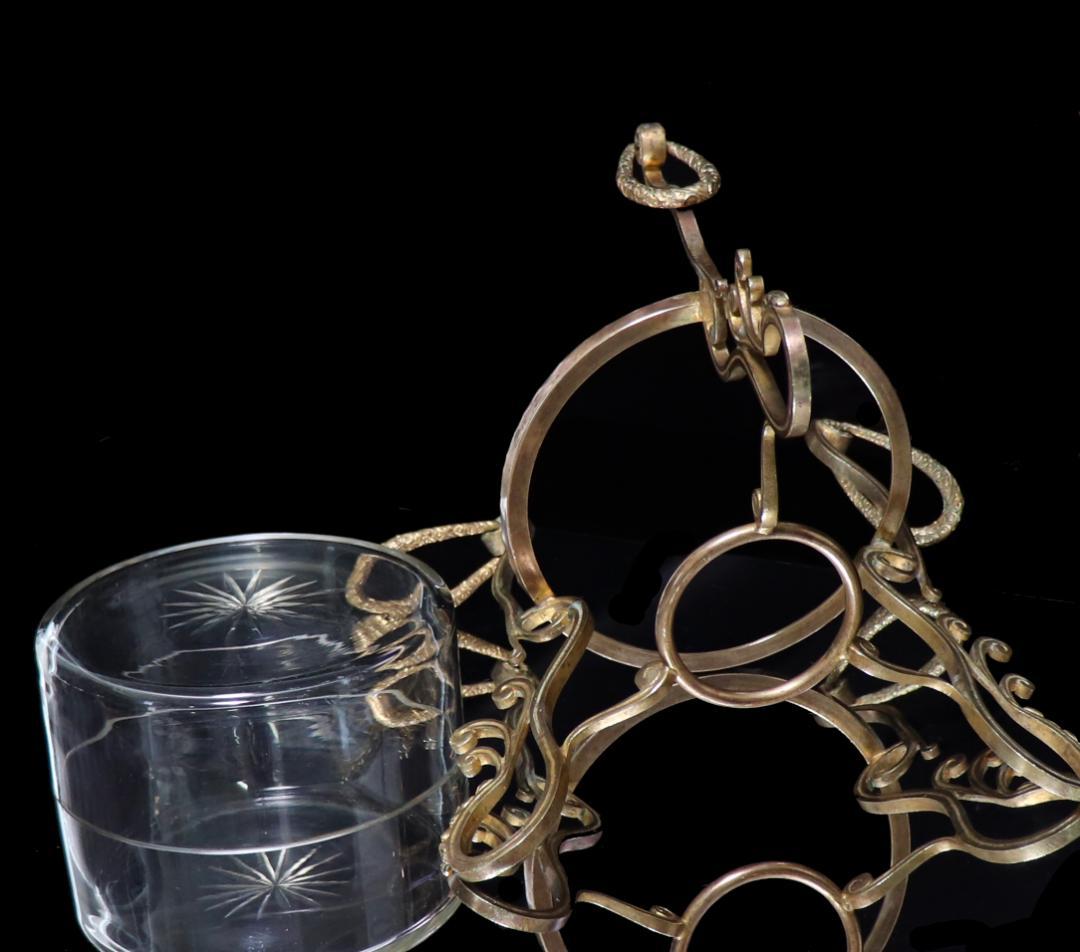 オールド・バカラ 激レア 1880年 大型センターピース ブロンズ装飾コンポート