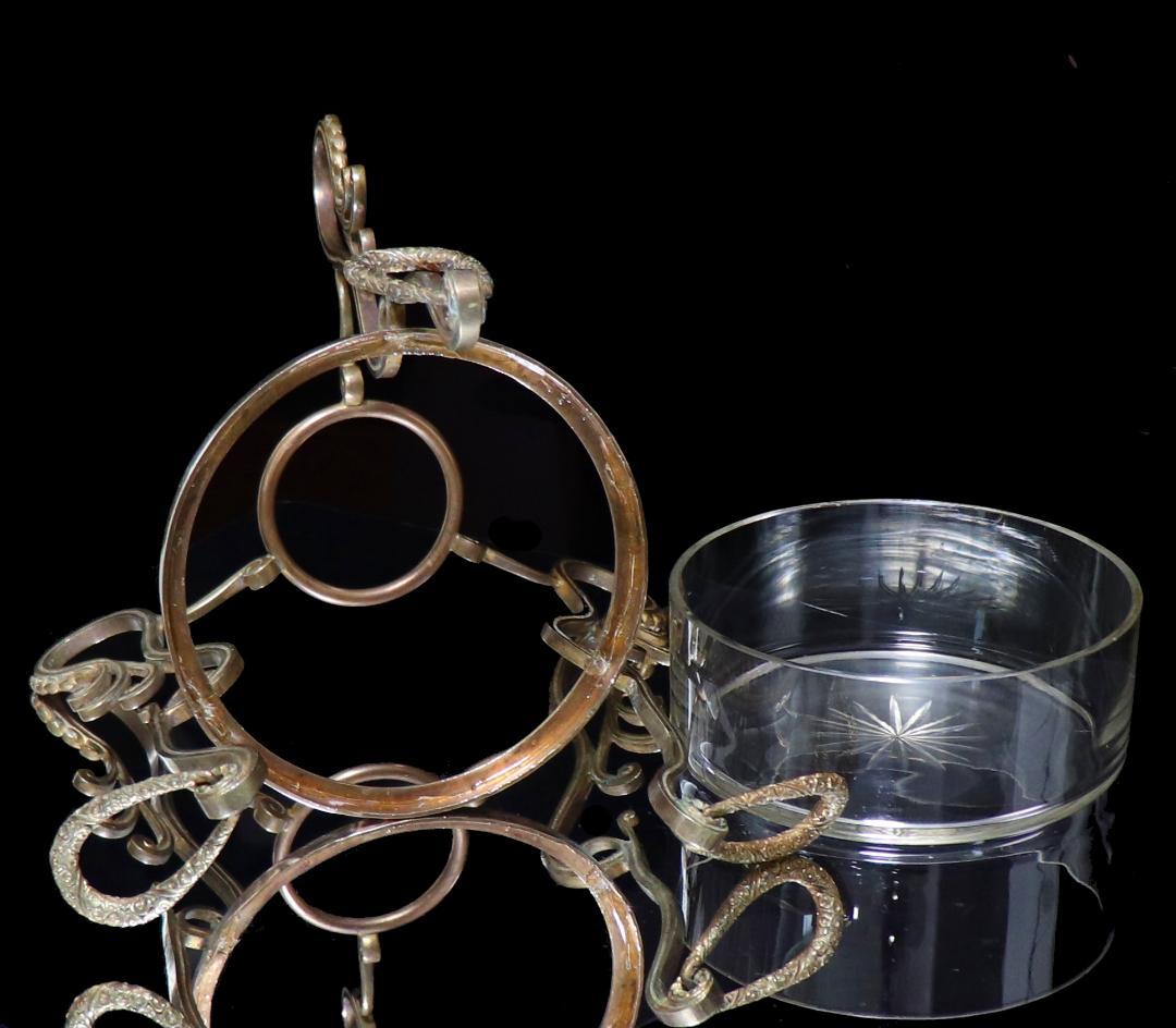 オールド・バカラ 激レア 1880年 大型センターピース ブロンズ装飾コンポート