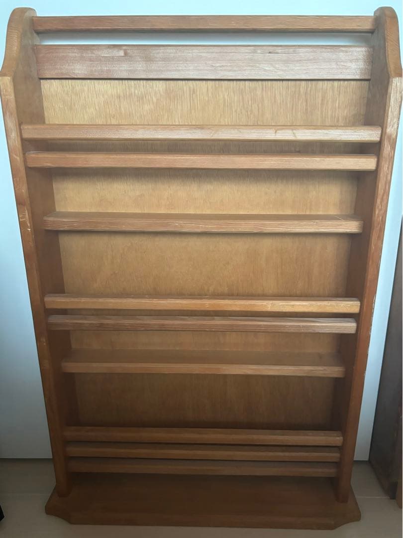 ビンテージ！木製　マガジンラック　スリッパラック　３段　スタンド式