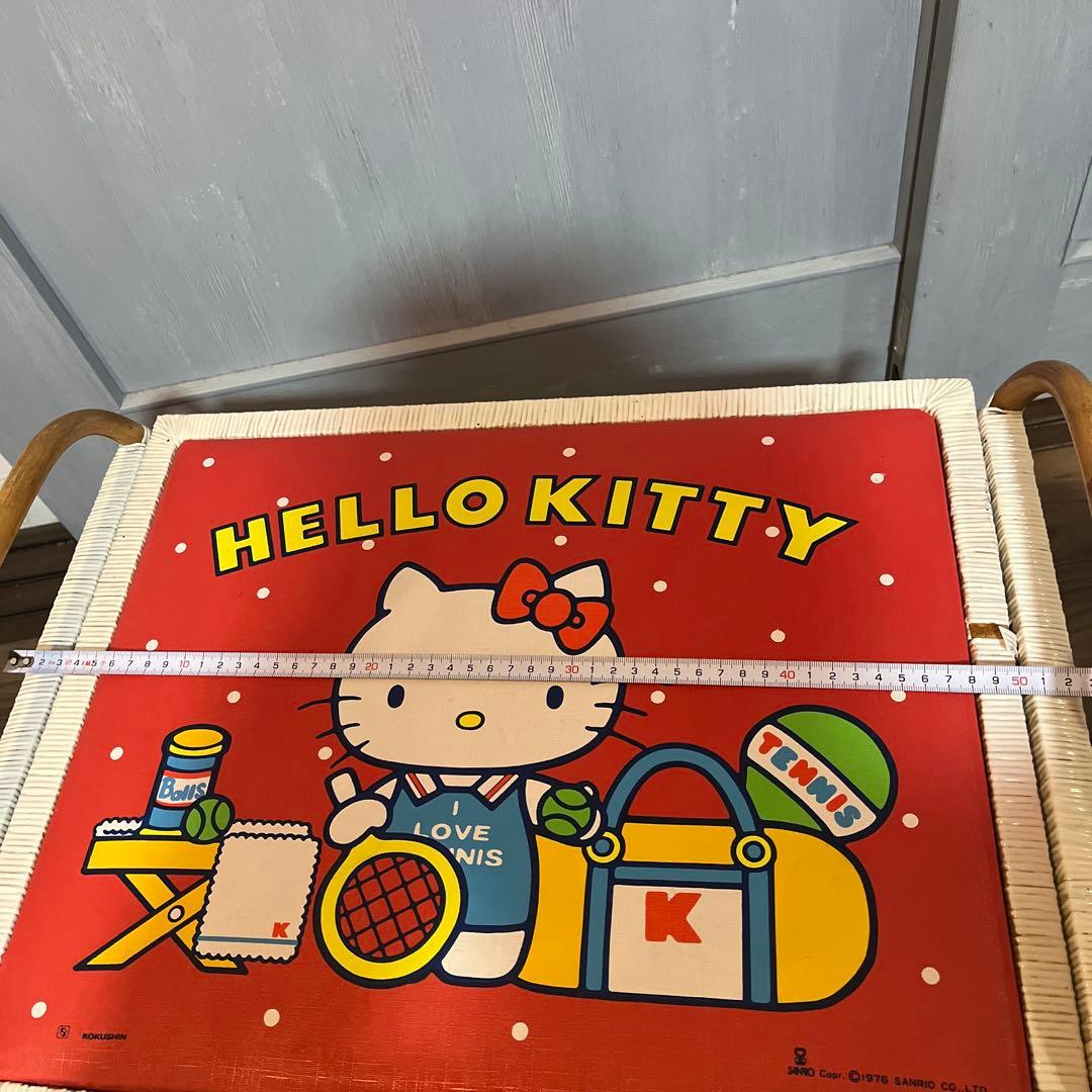 ✳︎レトロ　ハローキティ　かご　バスケット　サンリオ　収納　籠　昭和　レア編み込み