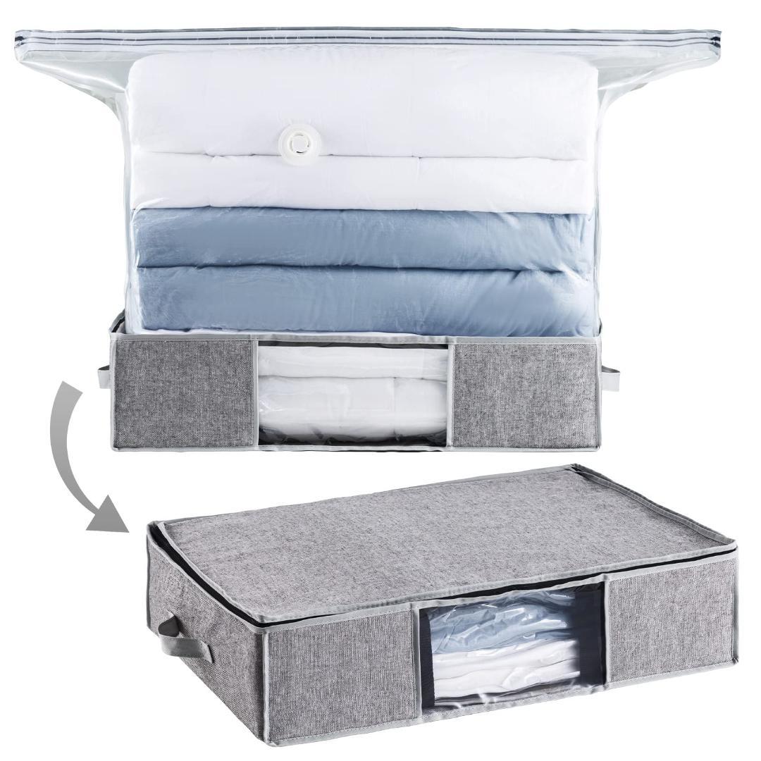 大容量布団圧縮袋ボックスセット 便利透明窓付 Lサイズ
