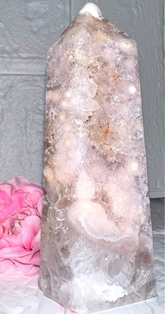 ④♥️フラワーアゲート♥️タワー♥️桜瑪瑙♥️花瑪瑙♥️チェリーブロッサム♥️天然石♥️水晶