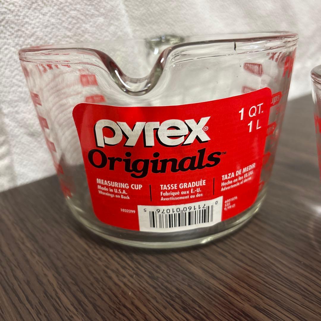 【デッドストック】旧ロゴ パイレックス計量カップ 250ml／1L 2個セット