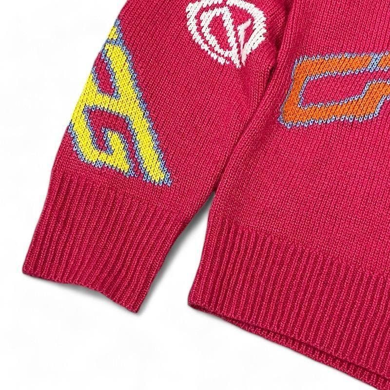 美品 CPG シーピージーゴルフ ウール混 ニット セーター ロゴ 柄 2