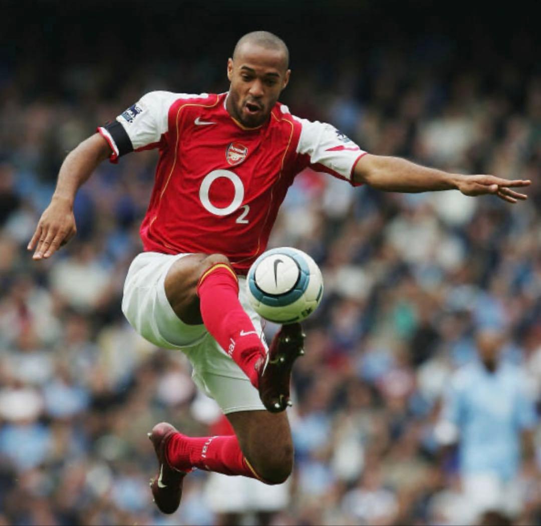 ナイキプレミアリーグアーセナル04サッカーホームユニフォーム赤白黄14アンリ