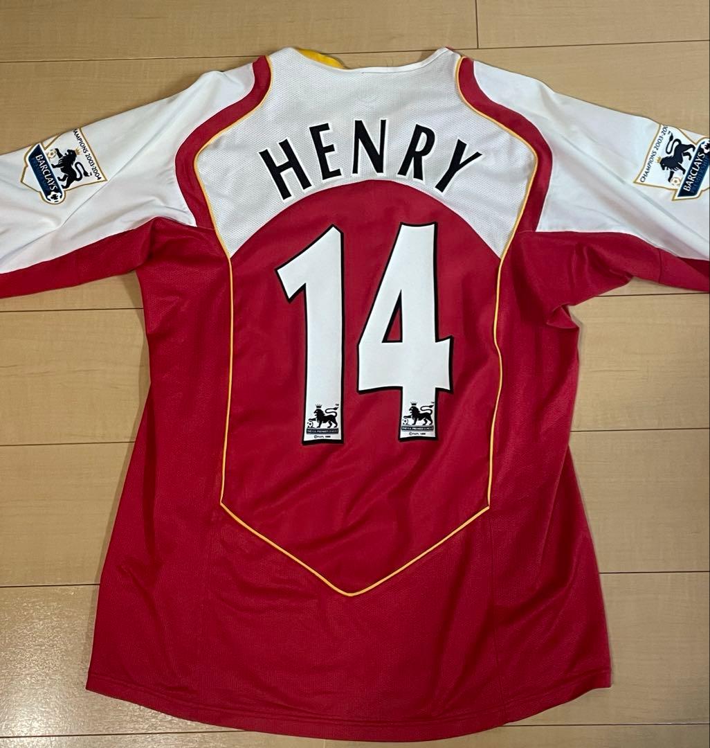 ナイキプレミアリーグアーセナル04サッカーホームユニフォーム赤白黄14アンリ