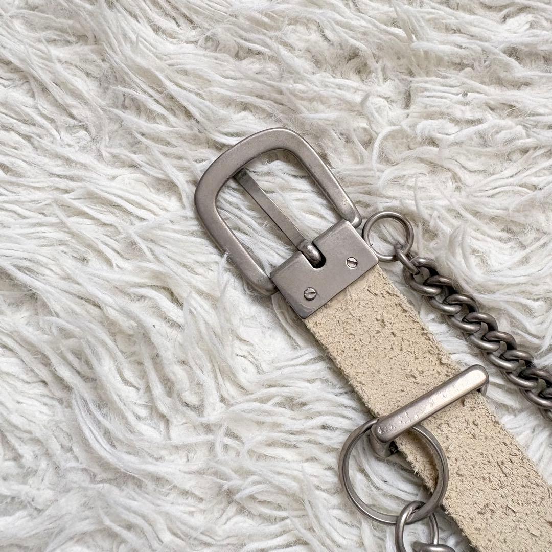 COMME des GARCONS HOMME PLUS チェーン付きベルト　白