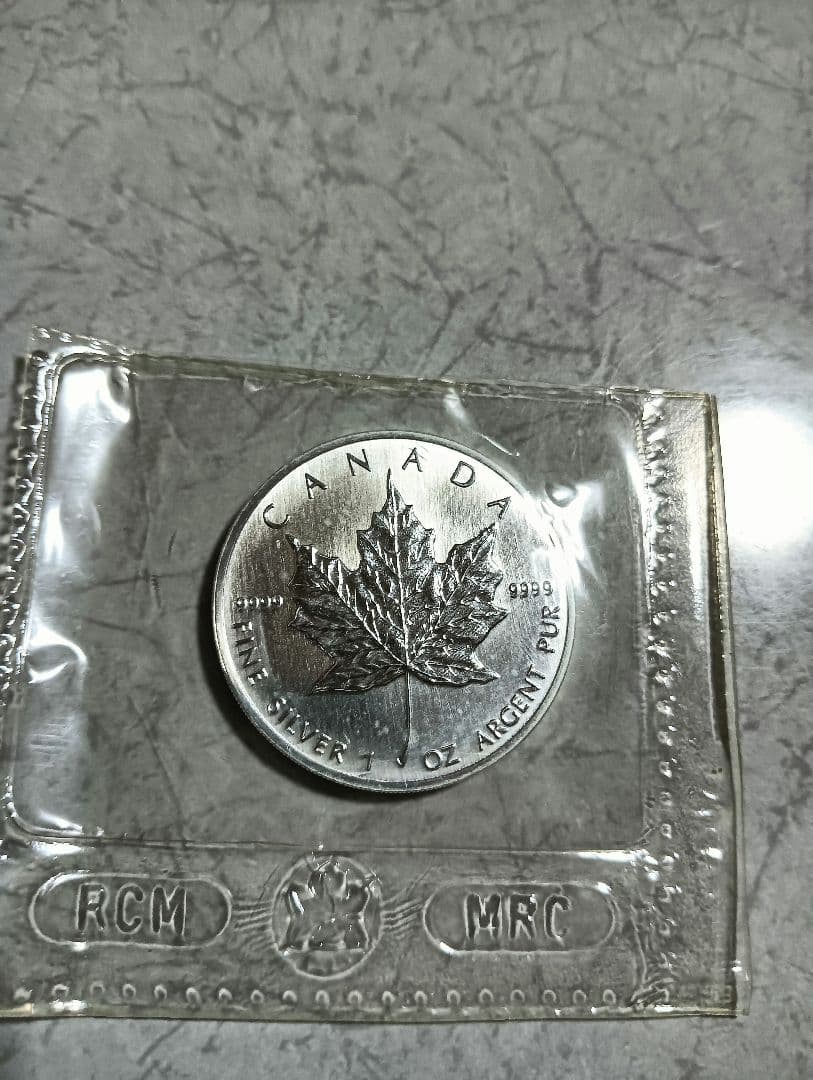 カナダ 5ドル 銀貨 1990年 メープルリーフ 新品未使用品