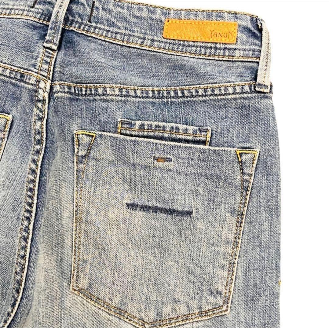 美品 YANUK ヤヌーク LEA ローライズ カットオフ サイズ23