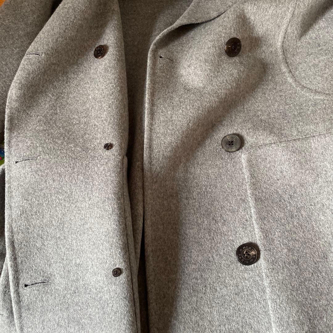 【未使用】エルメス　カシミヤダブルフェイスコート　S