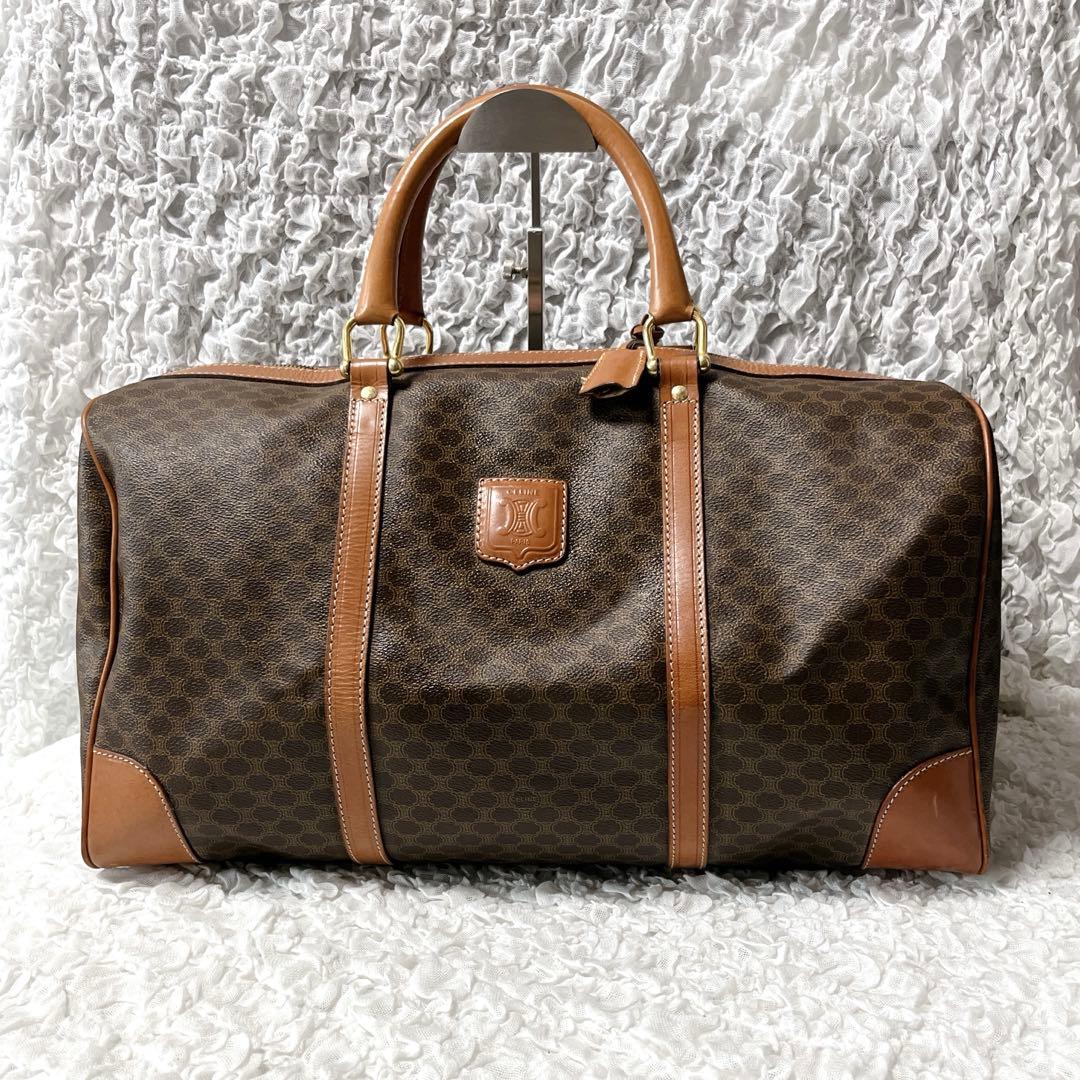 美品✨セリーヌ　ボストンバッグ 大容量　マカダム　旅行　レザー　トリオンフ