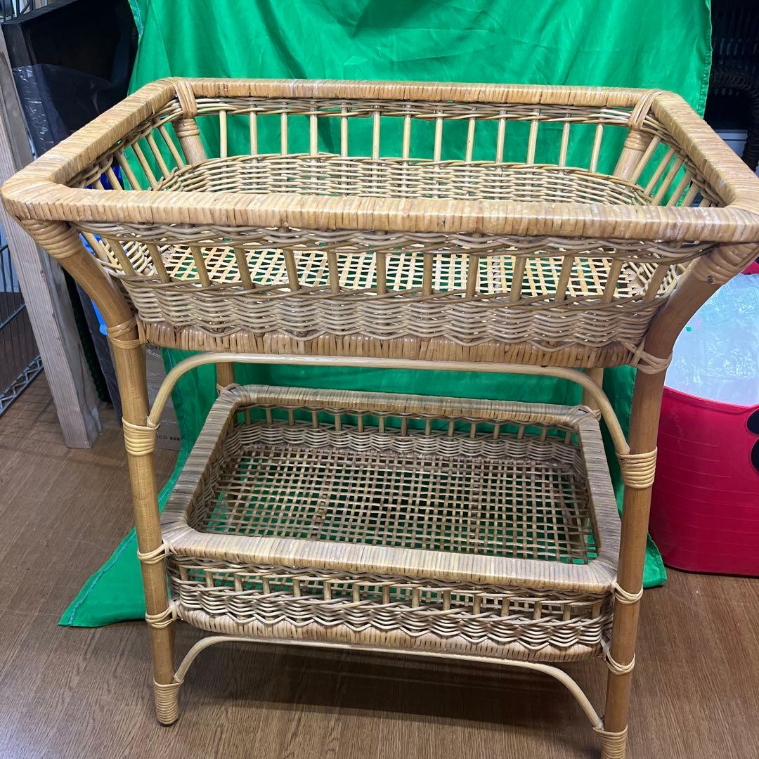 ラタン製2段収納ラック