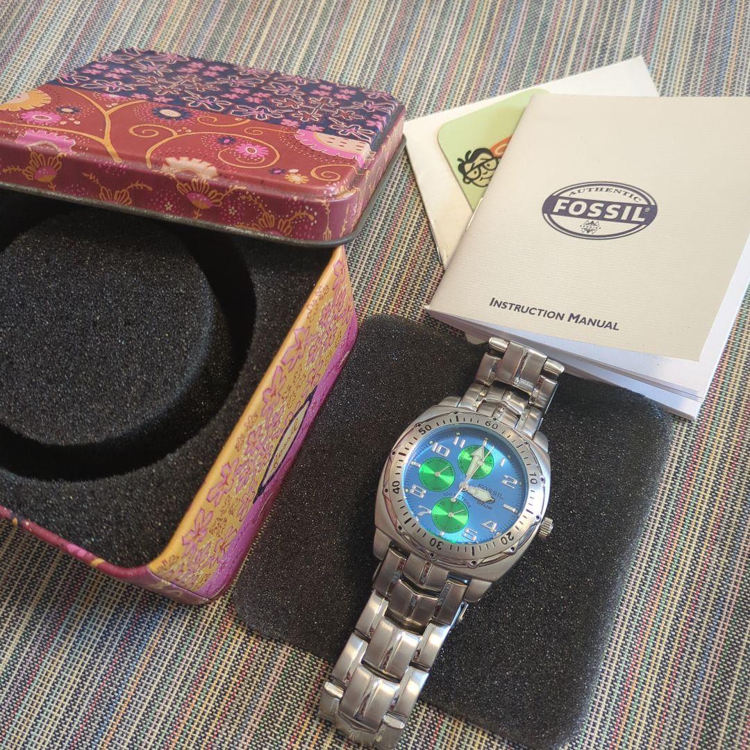 FOSSIL blue BQ9162 シルバー腕時計