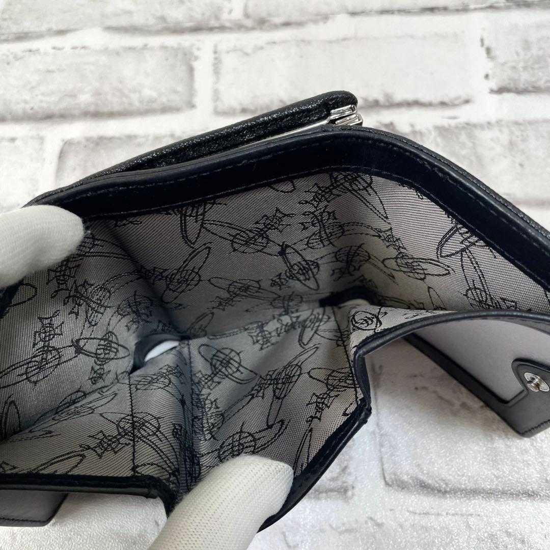 美品✨ヴィヴィアンウエストウッド　3つ折り財布　ディアマンテ　がま口　黒