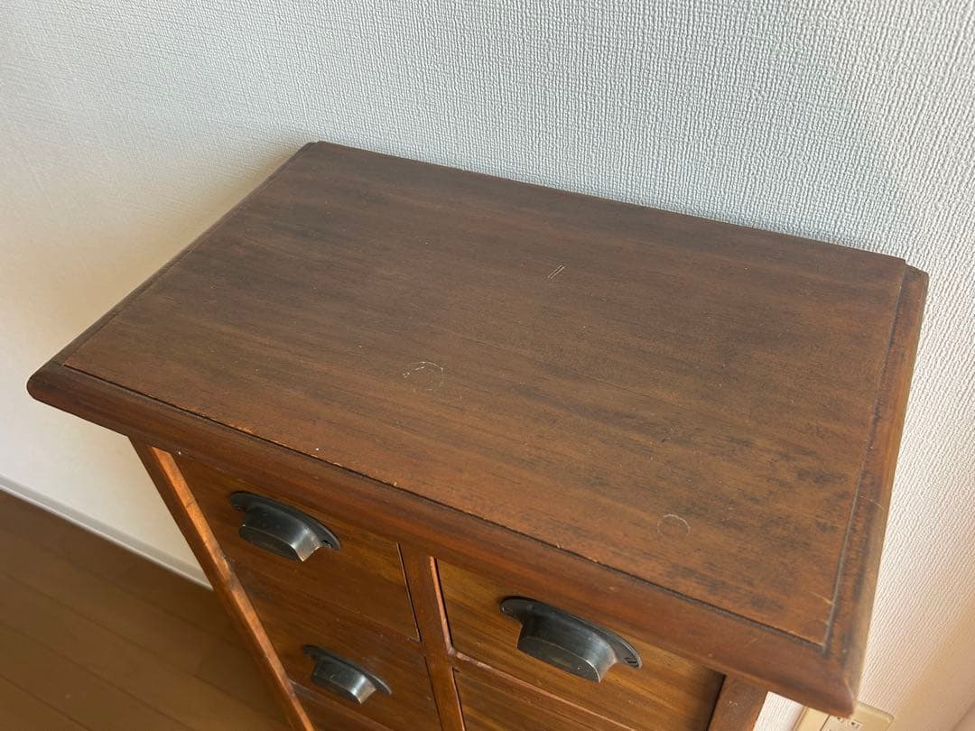 アンティーク木製小物収納 引き出し10個 ブラウン