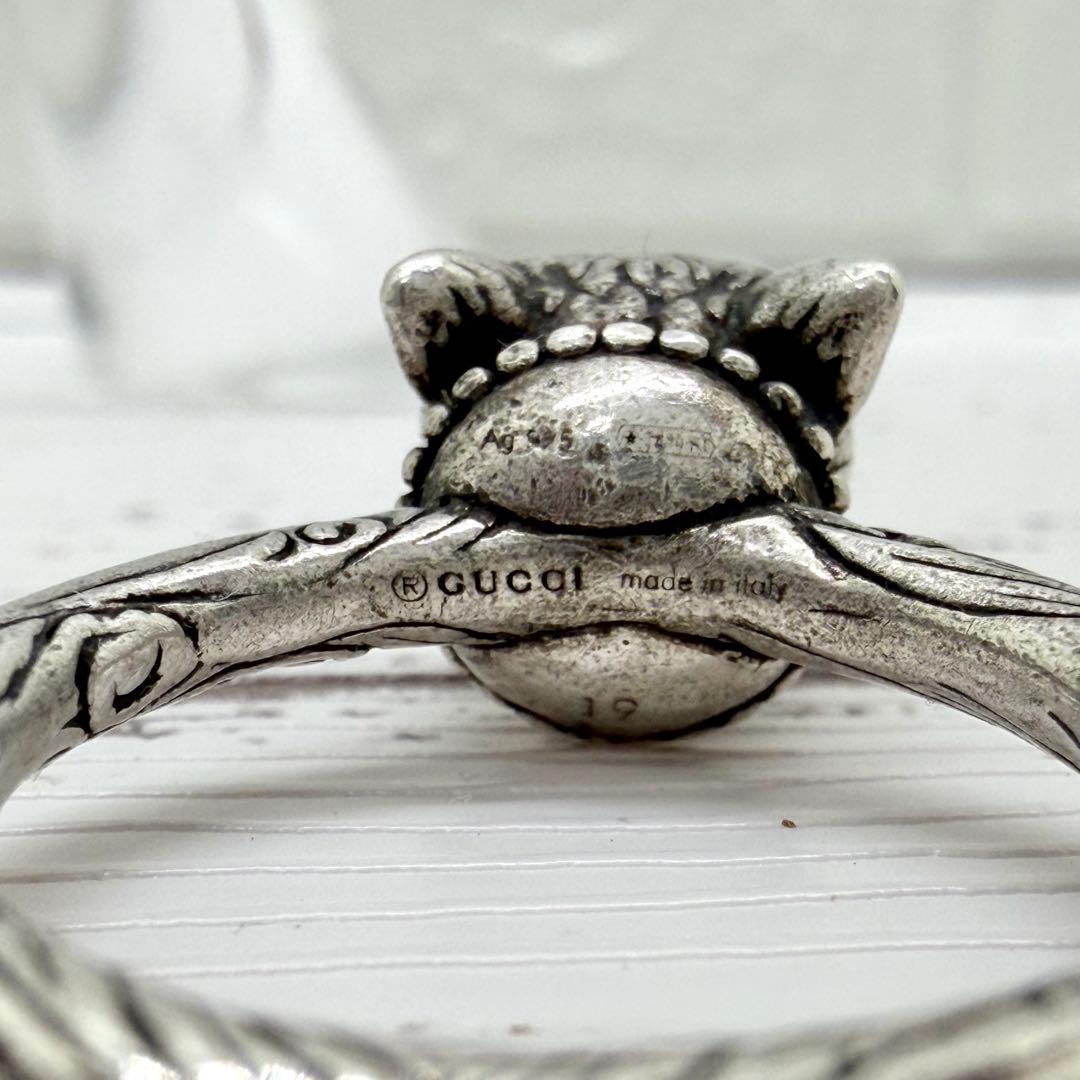 美品✨ グッチ　アンガーフォレスト　ウルフヘッド　シルバー　リング　19号