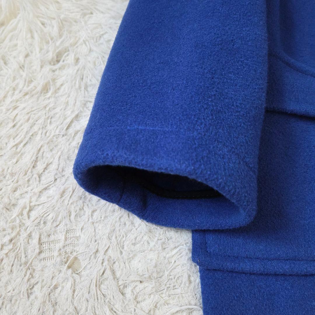 美品 グローバーオール ダッフルコート サイズ S相当 チェック ブルー