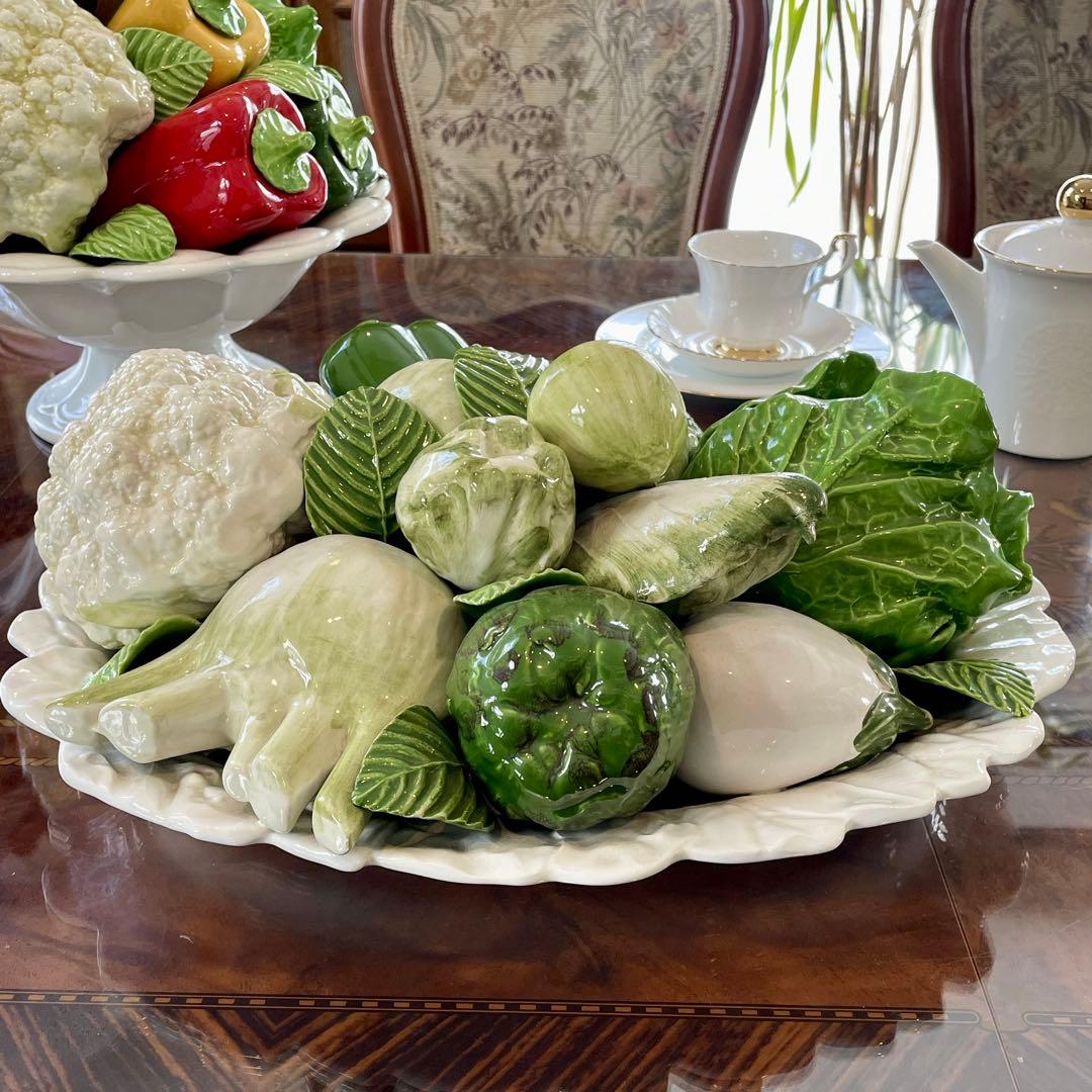 r129 希少 イタリア製 野菜の陶器製オブジェ リアルな造形美 インテリア雑貨