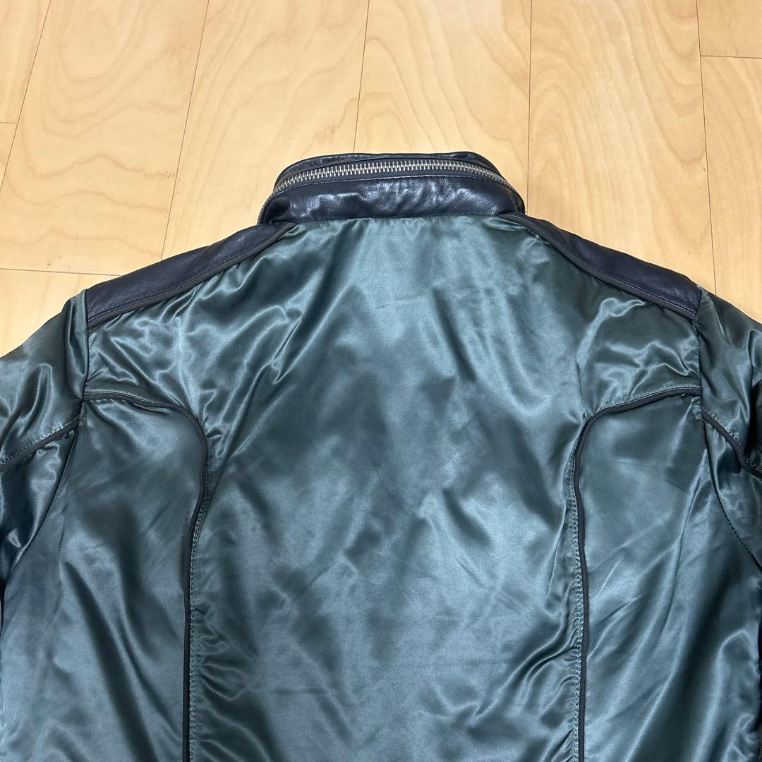 ドルチェ＆ガッバーナ　中綿ダウン　レザー切替ライダースジャケット