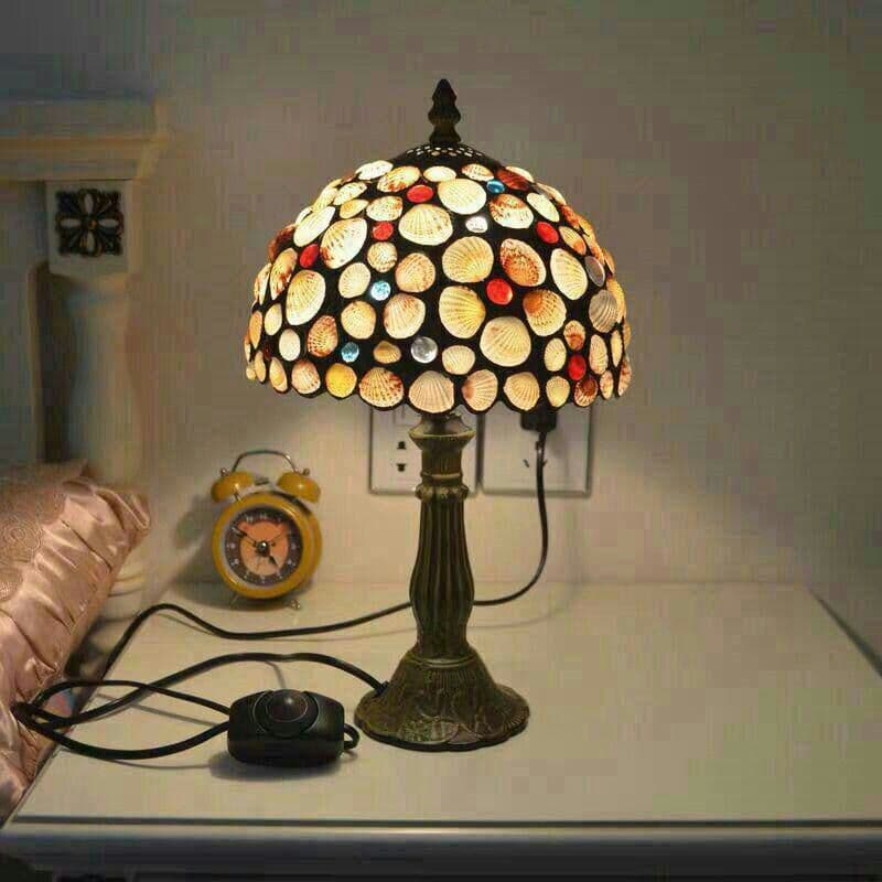 ステンドグラスランプ 卓上スタンド 卓上照明花柄