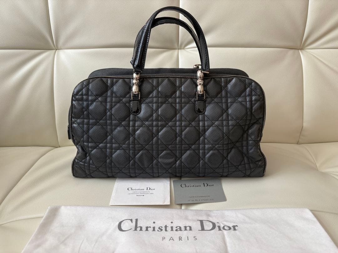 希少⁈難あり　クリスチャンディオール　ボストンバッグ　キルティング