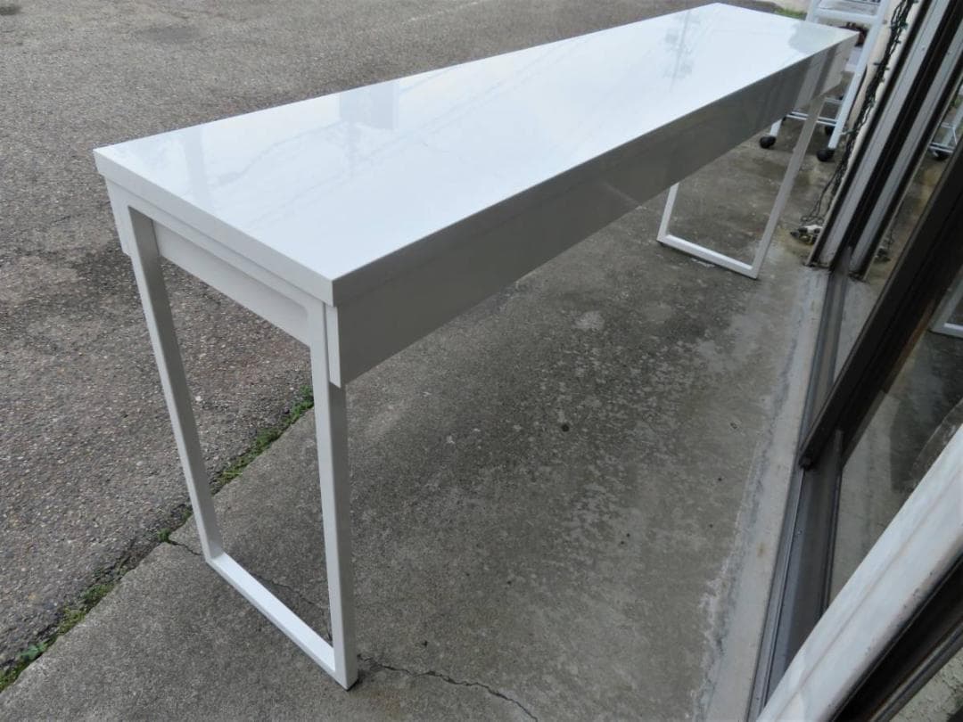 コンソールデスク引き出し付きホワイト白パソコンPC引き取り歓迎