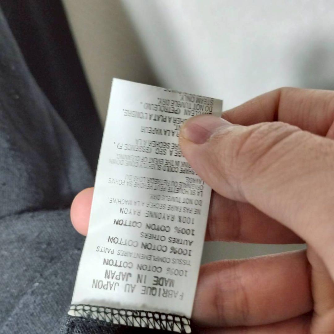 ヨウジヤマモトプールオム サスペンダー風カットソー ロンＴ コットン 綿 黒