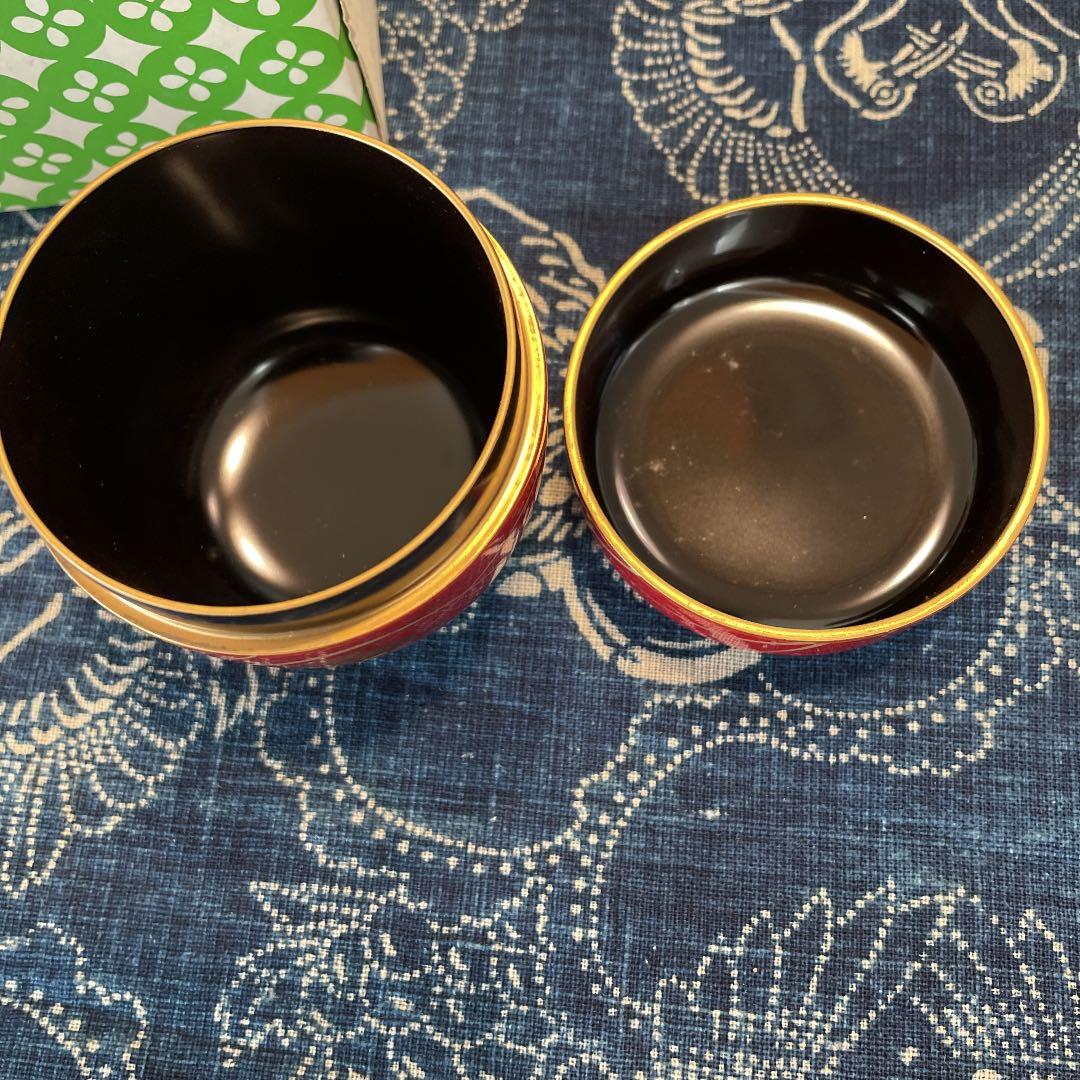 漆器　　茶道　棗　稲穂　朱色