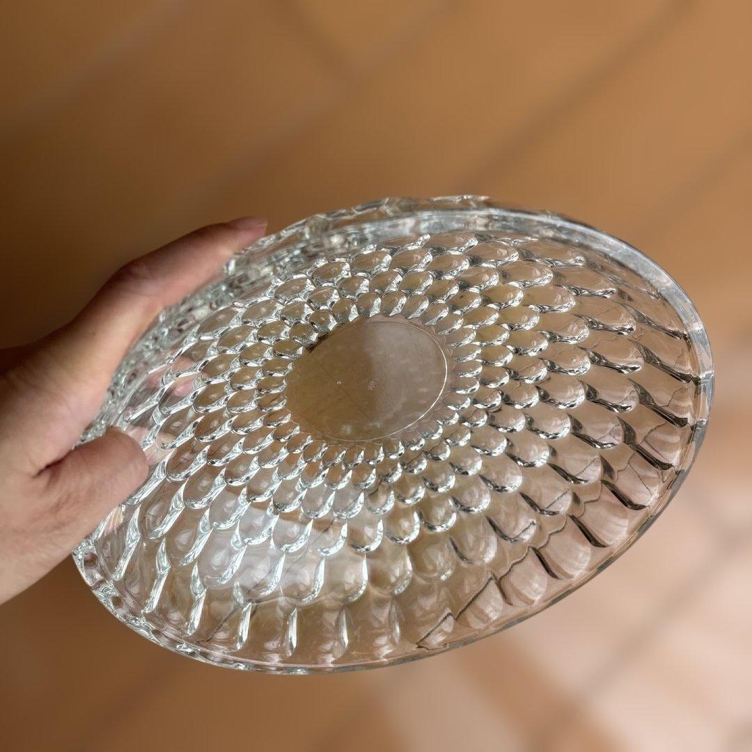 ガラス製テクスチャー　中皿　ボウル皿