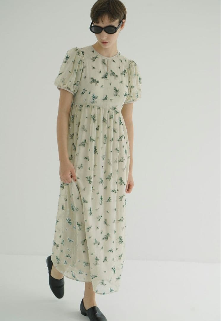 clane　FLOWER OPAL PUFF ONEPIECE